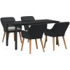 5-delat trädgårdsutemöbelset svart polyrotting vidaXL 160 x 80 x 74 cm – miniatyr 2