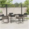 5-delat utemöbelset med grå poly-rattankuddar vidaXL 140 x 70 x 73 cm – miniatyr 4