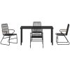 5-delat Uteplatsmatbord Set, Svart PVC Rattan vidaXL 140 x 70 x 73 cm – miniatyr 7