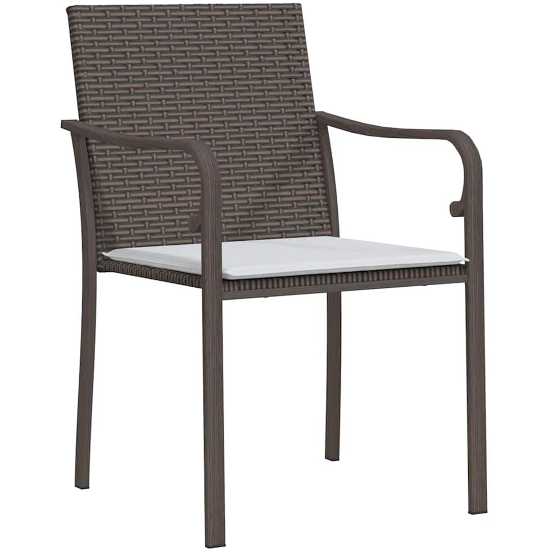 5-dels trädgårdsserveringsset med kuddar i brun polyrotting vidaXL 56x59x84 cm – bild 5