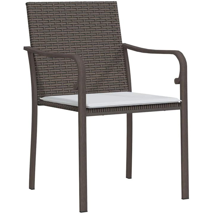 5-dels trädgårdsserveringsset med kuddar i brun polyrotting vidaXL 56x59x84 cm – bild 5