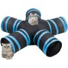 5-vägs kattunnel svart och blå 25 cm polyester vidaXL – miniatyr 2