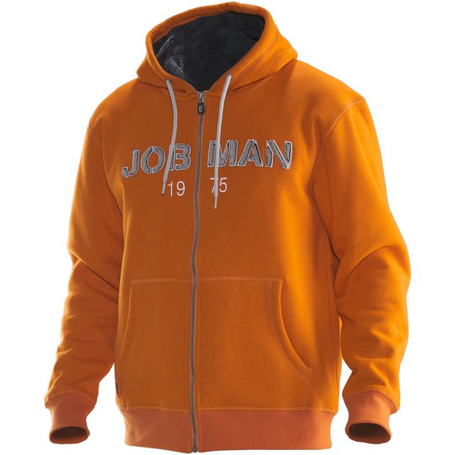 Vintage Hoodie Fodrad Jobman 5154 Technical Orange/Mörkgrå