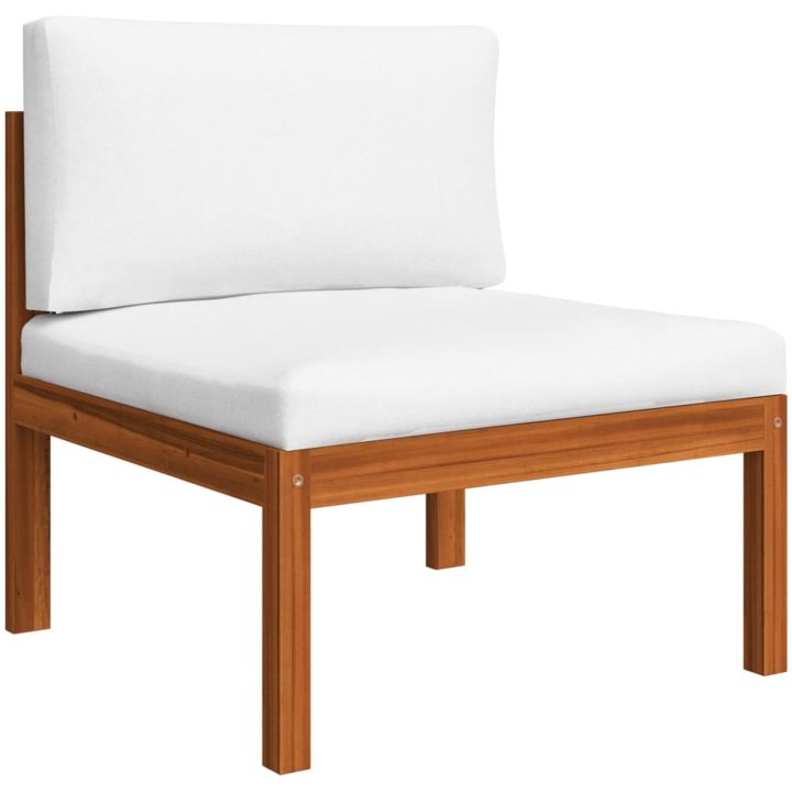 6-delad trädgårdsloungegrupp med kuddar krämfärgad trä akacia och rep vidaXL – bild 12