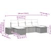6-delad trädgårdsoffセット med kuddar i svart polyrotting vidaXL 294 x 117 x 85 cm – miniatyr 9
