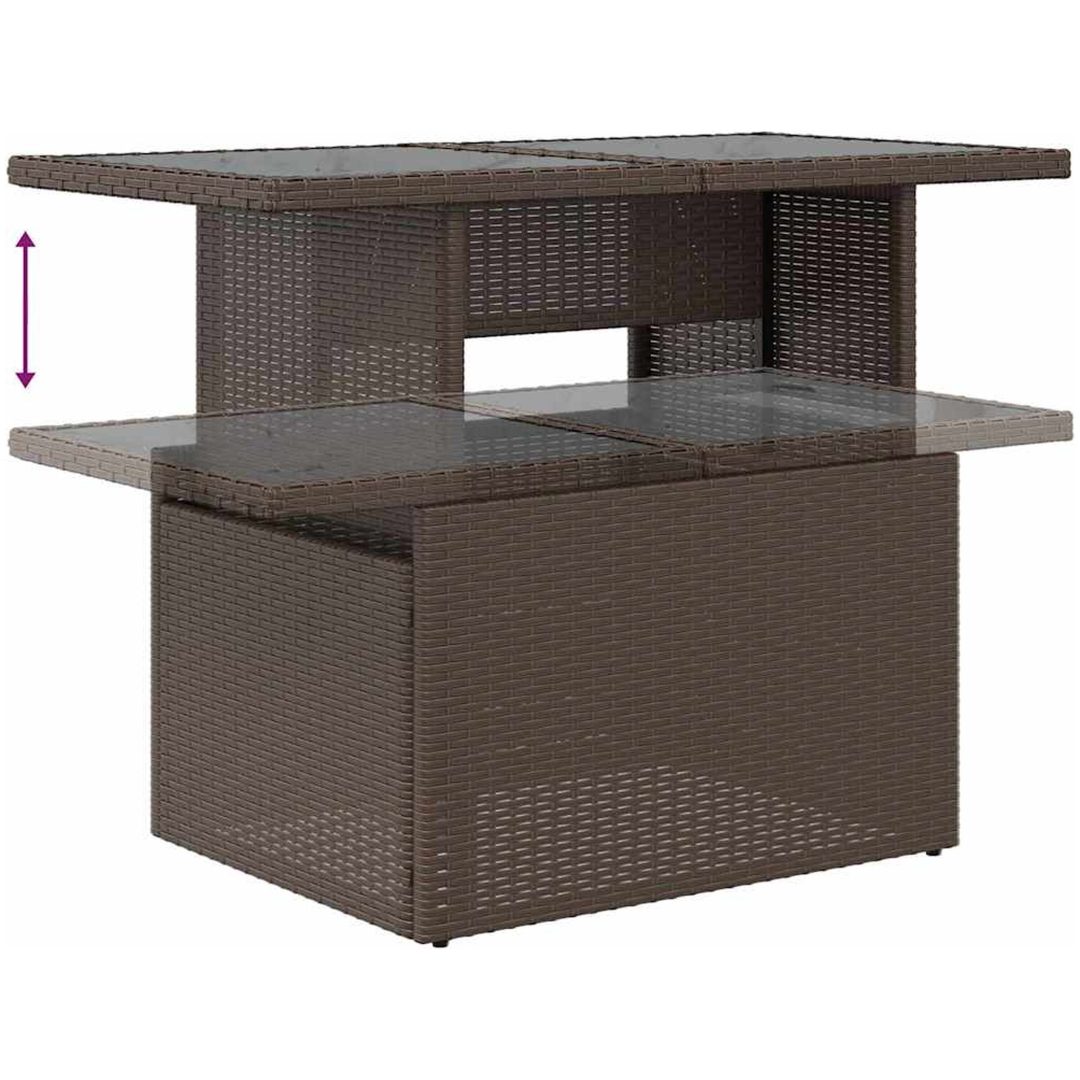 6-delad trädgårdsoff-set med kuddar brun polyrotting vidaXL 100 x 55 x 73 cm – bild 11