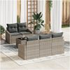 6-delad trädgårdsoff-set med kuddar i ljusgrå poly rattan vidaXL 55 x 55 x 37 cm – miniatyr 1