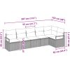 6-delad trädgårdsoffa set med kuddar Ljusgrå Poly Rattan vidaXL Stor – miniatyr 8