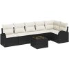 6-delad Trädgårdsoffagrupp med kuddar Brun Poly Rattan vidaXL 55 x 55 x 37 cm – miniatyr 2