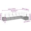 6-delad trädgårdsoffas med beige kuddar i polyrotting vidaXL 319 x 154 x 85 cm – miniatyr 12