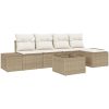 6-delad trädgårdsoffaset med kuddar, brunt poly rattan vidaXL 55 x 55 x 37 cm – miniatyr 2