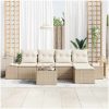 6-delad trädgårdsoffaset med kuddar, brunt poly rattan vidaXL 55 x 55 x 37 cm – miniatyr 3