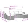 6-delad Trädgårdsoffgrupp med Kuddar Grå Poly Rattan vidaXL 234 x 117 x 85 cm – miniatyr 11