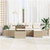 6-delad TrädgårdsoffSet med Kuddar i Beige Poly Rattan vidaXL 100 x 55 x 73 cm – miniatyr 3
