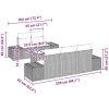 6-delad Trädgårdsoffset med kuddar Svart Poly Rattan vidaXL 55 x 55 x 37 cm – miniatyr 11