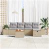 6-delad trädgårdsoffuppsättning med kuddar i beige poly rattan vidaXL 55 x 55 x 37 cm – miniatyr 3