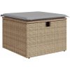 6-delad trädgårdssoffa set med kuddar beige poly rotting vidaXL Stor – miniatyr 6
