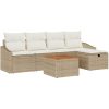6-delad trädgårdssofgrupp med kuddar Beige Poly-rotting vidaXL 55 x 55 x 37 cm – miniatyr 2