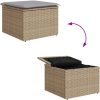 6-delad trädgårdsutrustning med kuddar beige poly rattan vidaXL Large – miniatyr 11