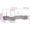 6-delar trädgårdsoffa med kuddar i grå Poly Rattan vidaXL 294 x 117 x 85 cm – miniatyr 9