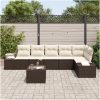 6 Delar Trädgårdsoffaset med Kuddar Grå Poly Rattan vidaXL 55 x 55 x 37 cm – miniatyr 3