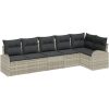 6 delar Trädgårdsoffaset med kuddar ljusgrå konstrotting vidaXL 289 x 124 x 85 cm – miniatyr 2