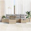6 Delar Trädgårdsoffset med Dynor Beige Polyrotting vidaXL 100 x 55 x 73 cm – miniatyr 3