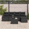 6 delar trädgårdssofa set med kuddar beige poly rattan vidaXL 55 x 55 x 37 cm – miniatyr 3