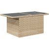 6 Delar Trädgårdssoffa Set med Kuddar Beige Poly Rottning vidaXL Medium – miniatyr 6
