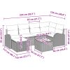 6 Delar Trädgårdssoffset Med Kuddar Brunt Poly Rattan vidaXL 55 x 55 x 37 cm – miniatyr 10