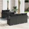 6-delars soffset för trädgården med kuddar i svart poly-rattan vidaXL 100 x 55 x 73 cm – miniatyr 1