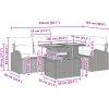 6-delars Trädgårdsätset med Kuddar Svart Poly Rattan Akacia vidaXL 100 x 55 x 73 cm – miniatyr 11