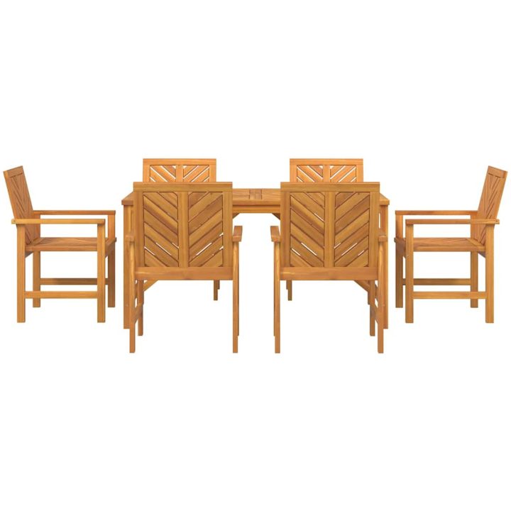 6-delars trädgårdsdining set i massivt akaciaträ vidaXL Large – bild 7