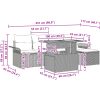 6-delars Trädgårdsmatbord med kuddar Grå Poly Rattan Akacia vidaXL 100 x 55 x 73 cm – miniatyr 11