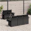 6-delars trädgårdsmöbelset med dynor Svart Konstrotting vidaXL 55 x 55 x 37 cm – miniatyr 3