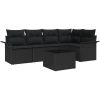 6 Delars Trädgårdsoff Set med Kuddar - Beige Poly Rattan vidaXL 242.5 x 132.5 x 85 cm – miniatyr 2