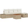 6-delars Trädgårdsoff set med kuddar Beige Poly Rottin vidaXL 55 x 55 x 37 cm – miniatyr 2