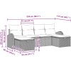 6-delars trädgårdsoff-set med kuddar Ljusgrå Poly Rattan vidaXL Stor – miniatyr 12