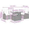 6-delars trädgårdsoff-set med kuddar, svart poly-rattan vidaXL 100 x 55 x 73 cm – miniatyr 11