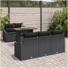 6-delars Trädgårdsoff sets med Kuddar Svart Poly Rattan vidaXL 100 x 55 x 73 cm – miniatyr 3