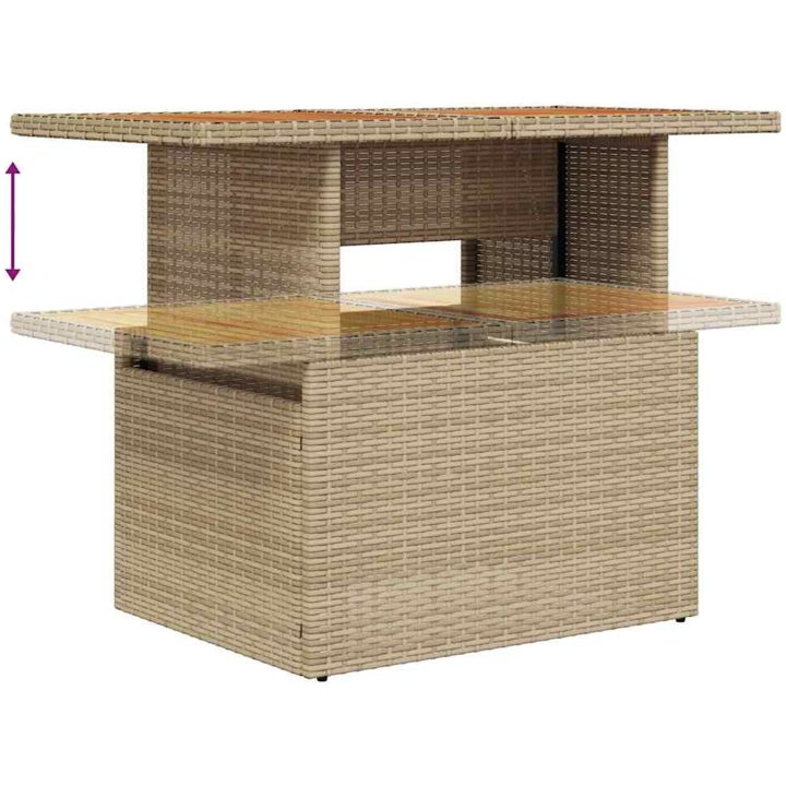 6 Delars Trädgårdsoffan med Kuddar Beige Polyrotting vidaXL 55 x 55 x 37 cm – bild 11