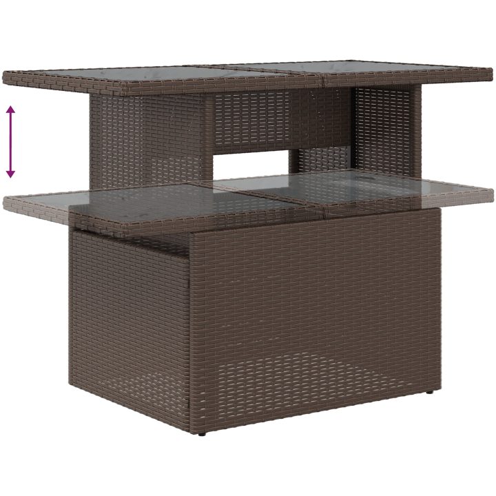 6-delars trädgårdsoffaset med kuddar i brun poly rattan vidaXL 100 x 55 x 73 cm – bild 10