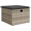 6-delars trädgårdsoffaset med kuddar ljusgrå poly rattan vidaXL 100 x 55 x 73 cm – miniatyr 7