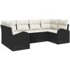 6 Delars Trädgårdsoffaset med Kuddar Svart Poly Rattan vidaXL 234 x 124 x 85 cm – miniatyr 2