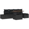 6-delars Trädgårdsoffasett med Kuddar Svart Poly Rattan vidaXL 55 x 55 x 37 cm – miniatyr 2
