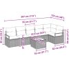 6-delars trädgårdsoffor med kuddar brunt poly rattan vidaXL Stor – miniatyr 9