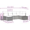 6-delars trädgårdsoffset med beige kuddar i poly rattan vidaXL 264 x 154 x 85 cm – miniatyr 10