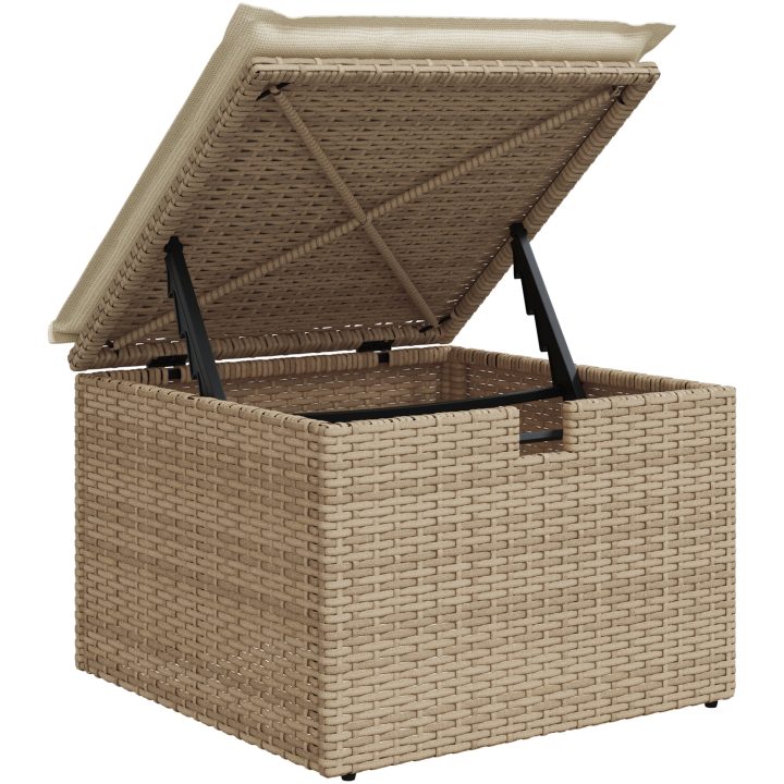 6 Delars Trädgårdsoffset med Dynor Grädde Poly Rattan vidaXL Medium – bild 12