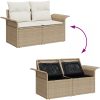 6 Delars Trädgårdsoffset med Dynor Grädde Poly Rattan vidaXL Medium – miniatyr 10