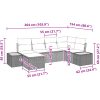 6 Delars Trädgårdsoffset med Kuddar Beige Poly Rattan Akacia vidaXL 264 x 154 x 69 cm – miniatyr 9